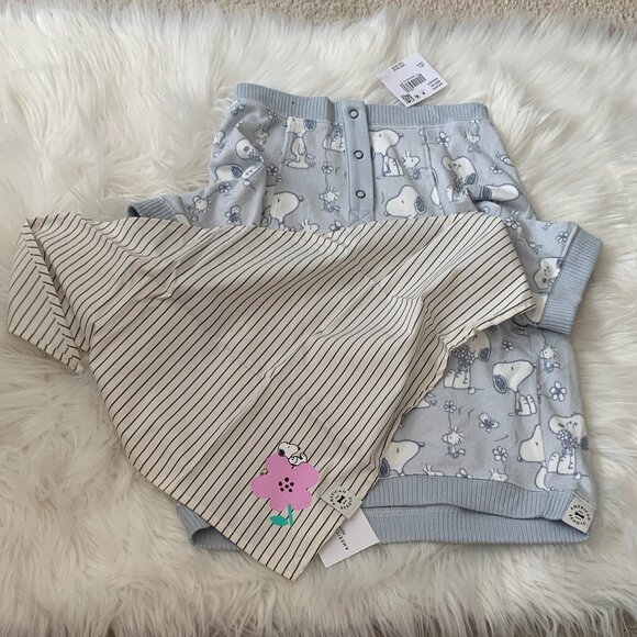 AMERICAN EAGLE OUTFITTERS Snoopy Plush Dog PJ & Gingham Bandana SET - Picture 1 of 9